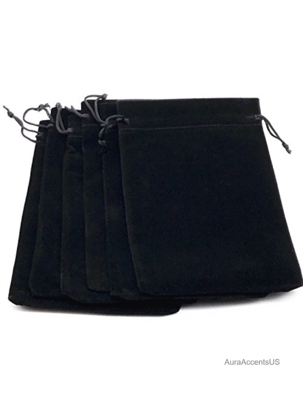 Velvet Drawstring Jewelry Pouch Bags Set of 6, 7" x 5" Organizer for Rings